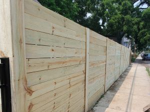 Photo of horizontal wood fence