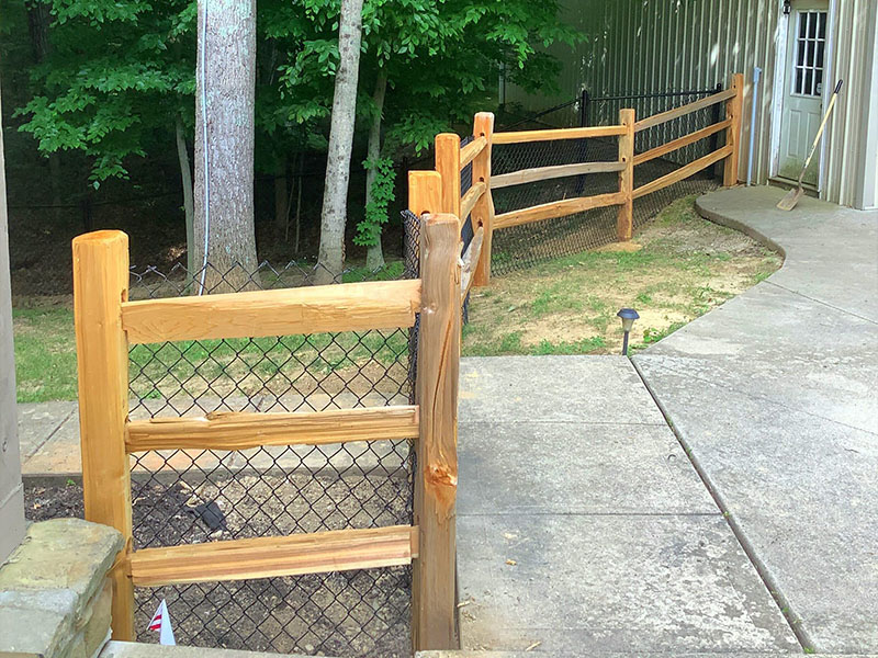 Post and rail wood fencing in Indianapolis Indiana