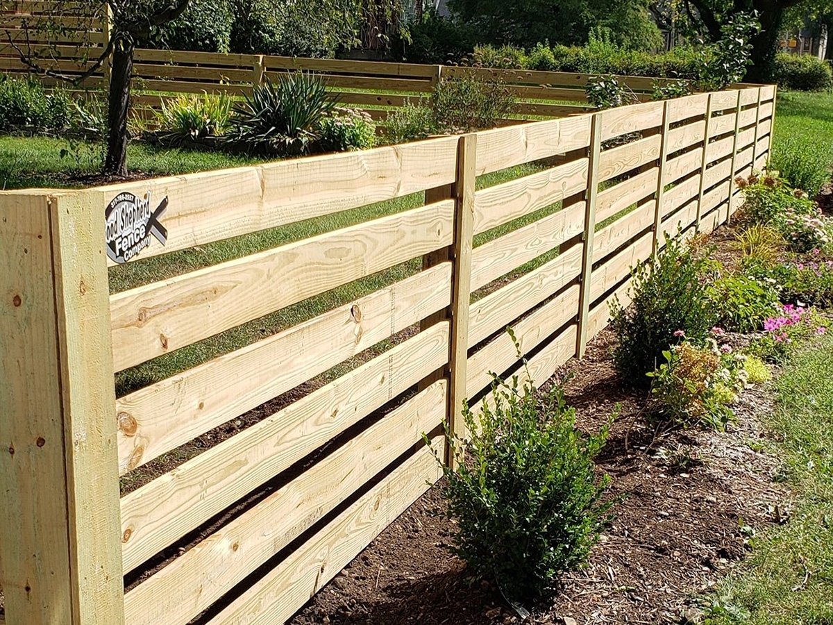 New Palestine IN horizontal style wood fence
