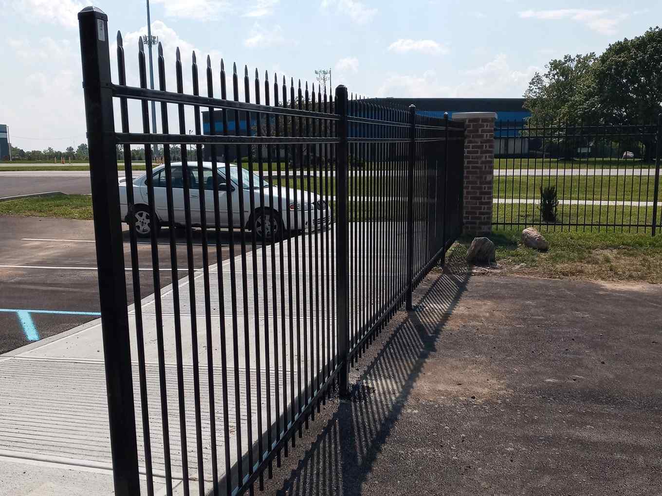 Commercial aluminum fence in Indianapolis, Indiana.