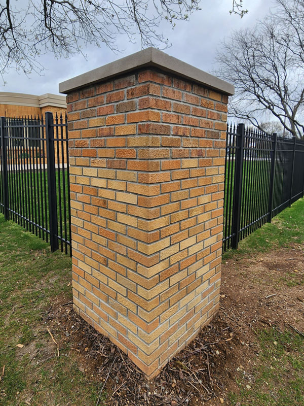 Example of a brick fence column we installed in Indianapolis Indiana